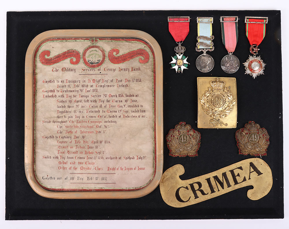 #3 – A Superb Crimean War Group of 4 Medals and Associated Items to a Captain in the 49th (Princess Charlotte of Wales’s) (Hertfordshire) Regiment