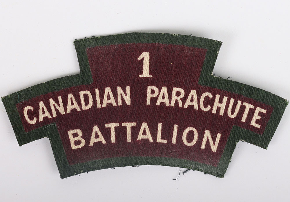 #308 – Scarce Printed 1st Canadian Parachute Battalion Cloth Shoulder Title