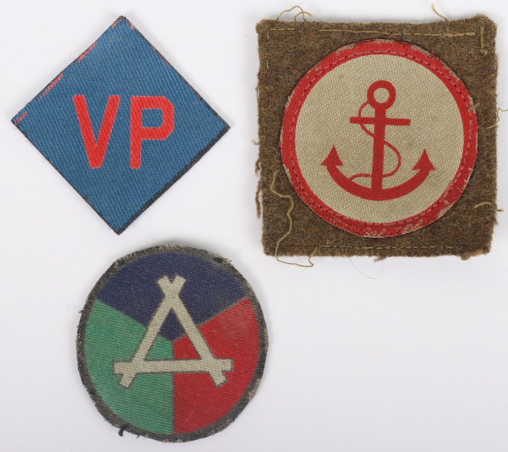 #312 – 3x WW2 British Cloth Formation Signs