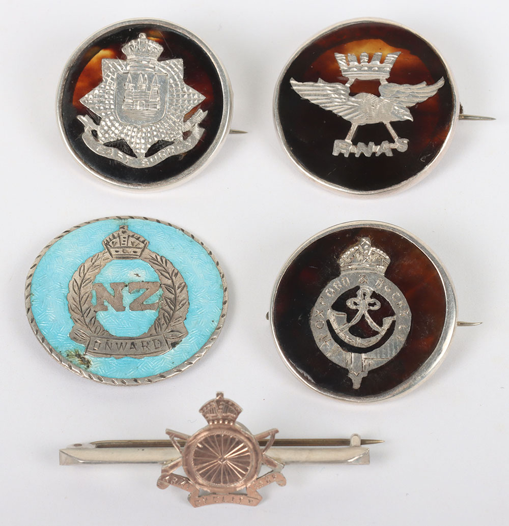 #341 – 5x Fine Quality WW1 Period Regimental Sweetheart Brooches