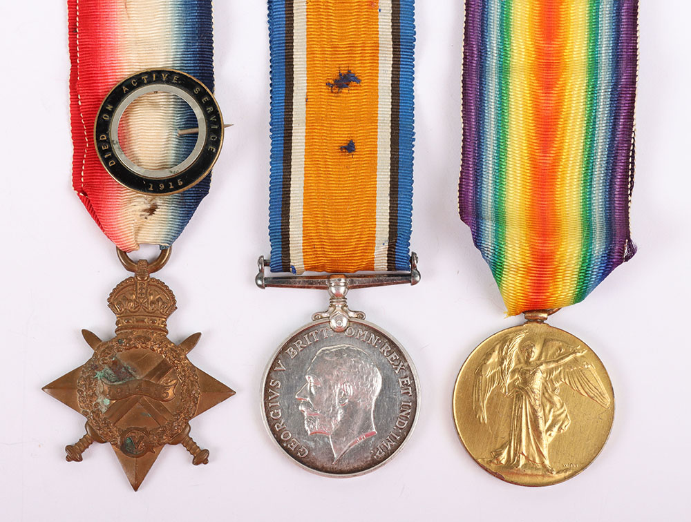 #42 – Great War 1914-15 Star Medal Trio 1st/4th Battalion Hampshire Regiment Who Died of Heat Stroke Three Months After Arriving in Mesopotamia