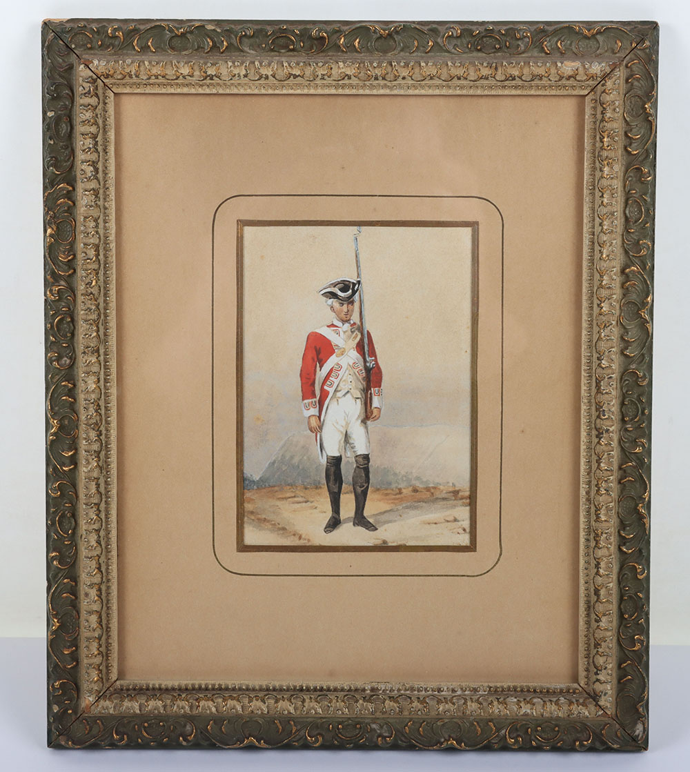 #421 – Watercolour of Revolutionary War British Infantryman