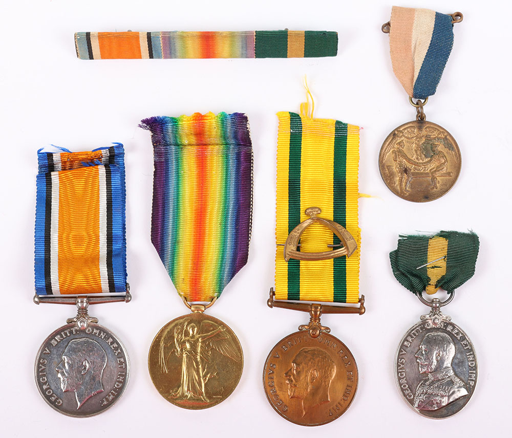 #50 – Great War Territorial Long Service Medal Group of Four to the 1/7th Hampshire Regiment