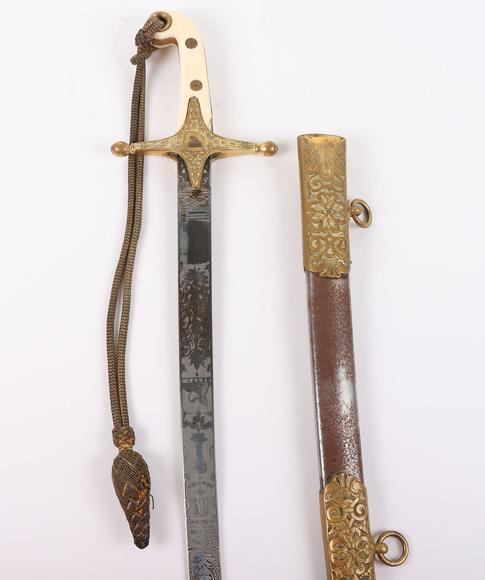 #518 – Scarce Late Victorian Officers Mameluke Sword of the 11th Prince Albert’s Own Hussars