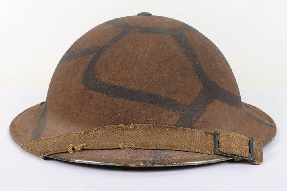 #697 – WW2 British ‘Malta’ Camouflaged Steel Combat Helmet