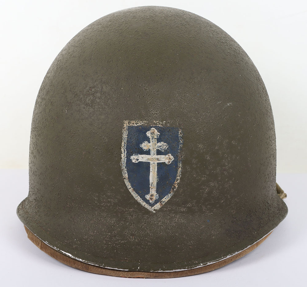 #702 – WW2 American 79th Infantry Division M-1 Steel Combat Helmet