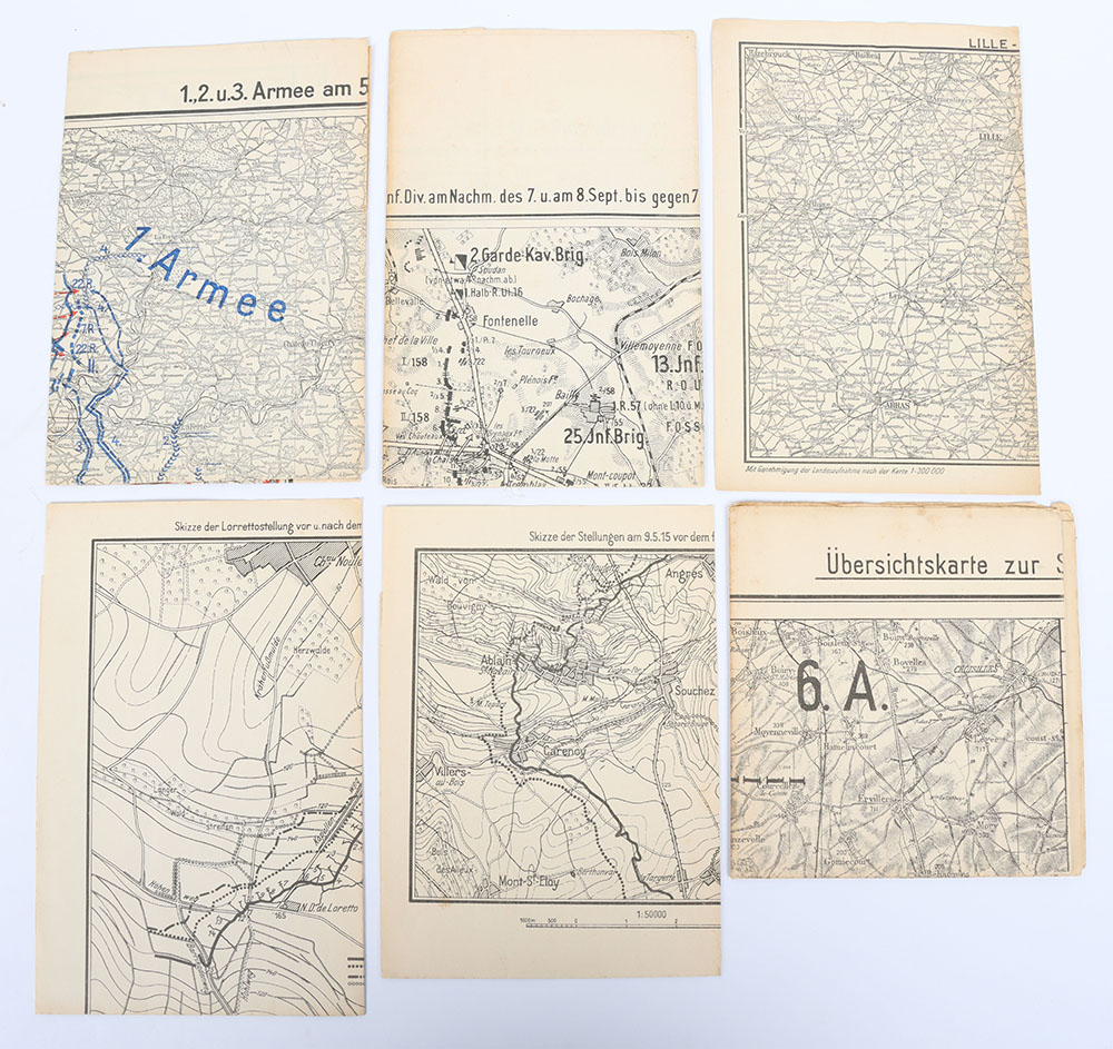 #780 – Small Grouping of WW1 German Maps of the Western Front