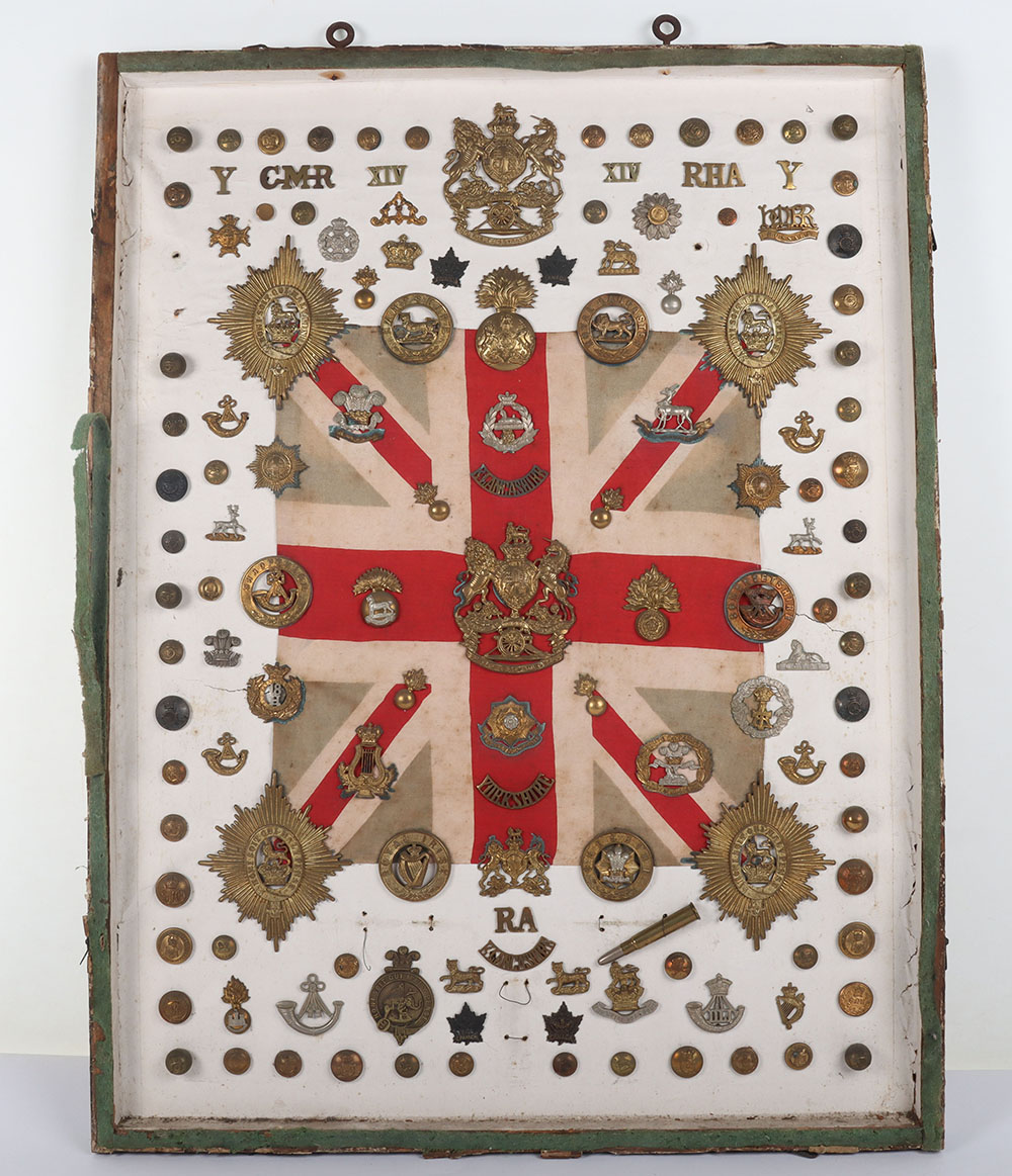 #81 – Impressive Victorian Display Board of British Regimental Badges