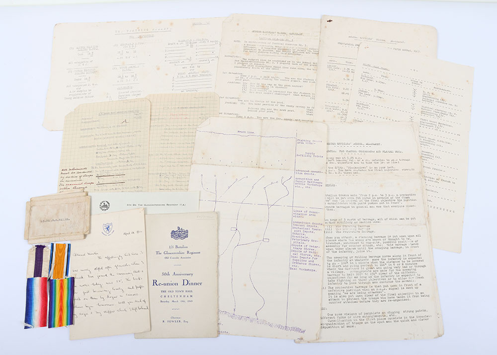 #110 – Grouping of Ephemera Relating to Lieutenant Colonel N H Waller Gloucestershire Regiment