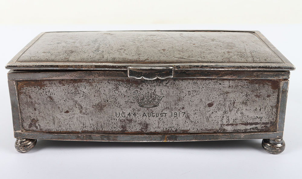 #120 – WW1 Steel Cigarette Box Made from Material Salvaged from Imperial German U-Boat UC44