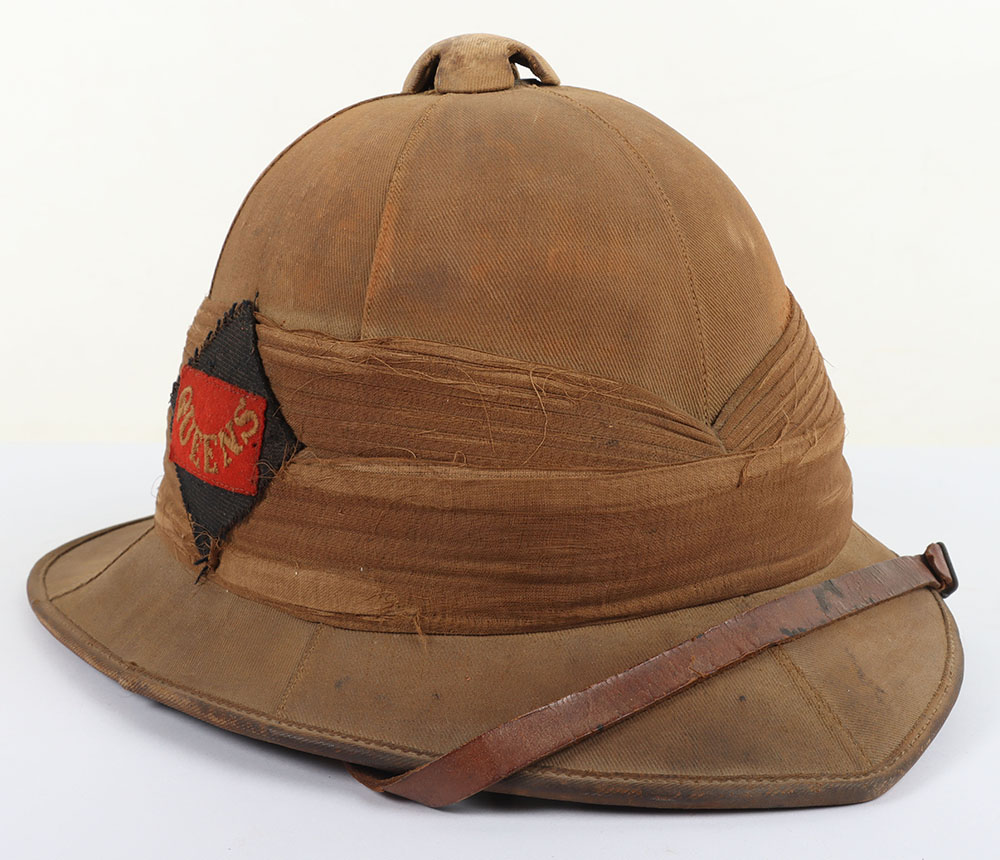 #134 – Great War Period Queens Royal West Surrey Regiment Other Ranks Foreign Service Helmet