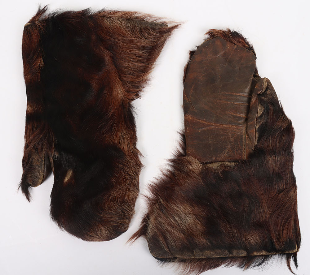 #171 – Pair of 19th Century American Frontiersman Bearskin Gloves Belonging to Dr W F Carver, Wild West Sharpshooter and Creator of Diving Horse Attraction