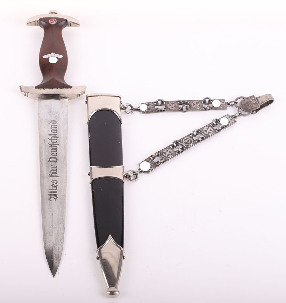 #177 – RARE THIRD REICH NSKK LEADERS CHAINED DRESS DAGGER BY CARL EICKHORN, SOLINGEN