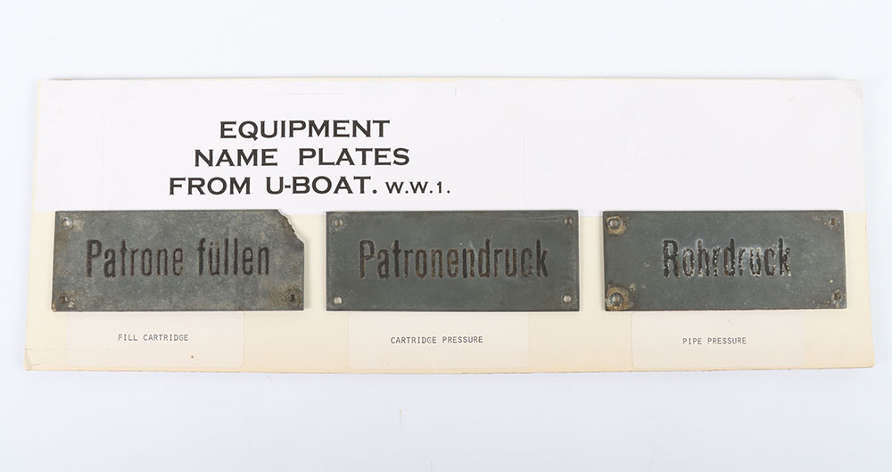 #187 – 3x WW1 German U-Boat Engine Room Plaques