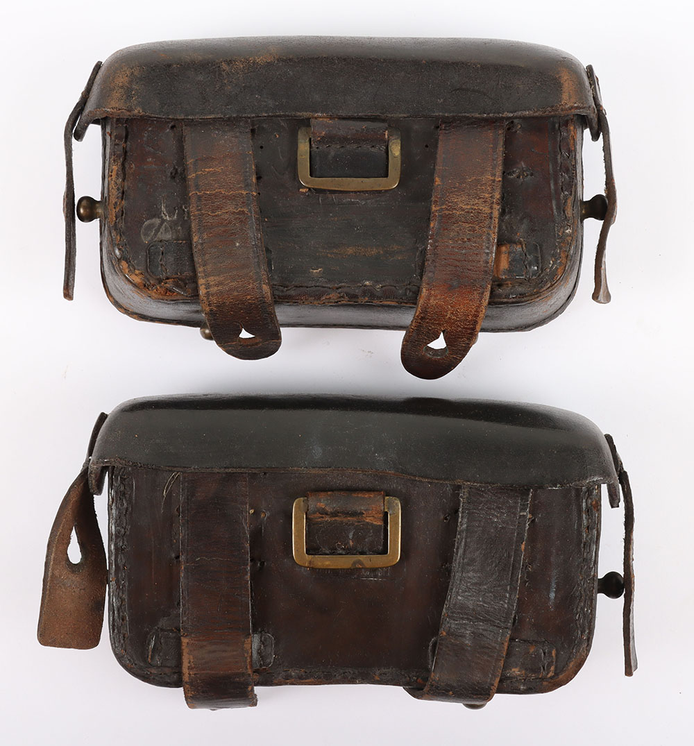 #189 – Pair of Wurttemberg M-1887 Ammunition Pouches Regimentally Marked 119th Regiment