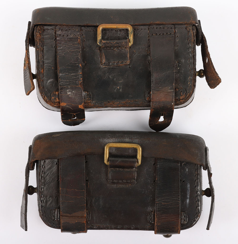 #191 – Pair of Wurttemberg M-1887 Ammunition Pouches Regimentally Marked 120th Regiment