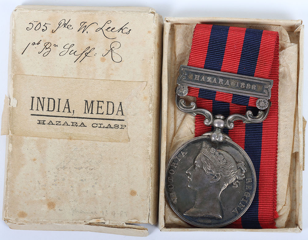 #2 – India General Service Medal Suffolk Regiment for the Hazara Campaign in 1888