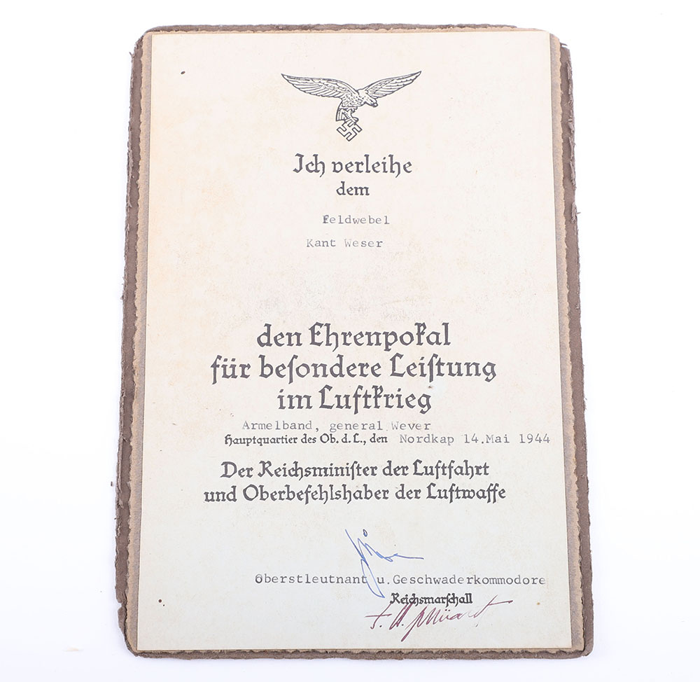 #221 – LUFTWAFFE HONOUR GOBLET CITATION