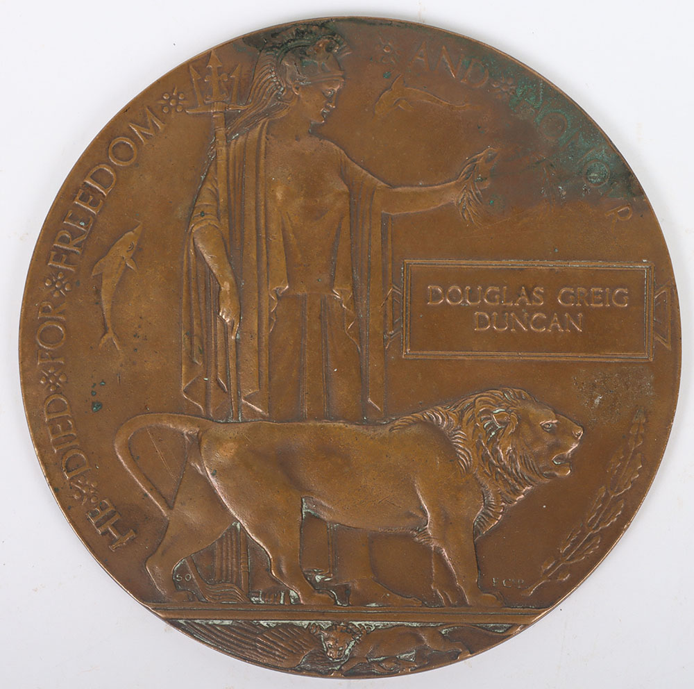 #23 – Great War Bronze Memorial Plaque 1st / 4th Royal Scots Fusiliers Palestine Casualty