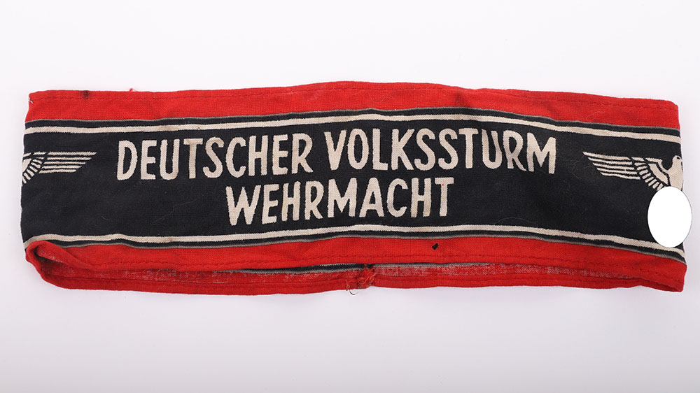 #24 – GERMAN WWII DEUTSCHER VOLKSSTRUM WEHRMACHT ARMBAND,