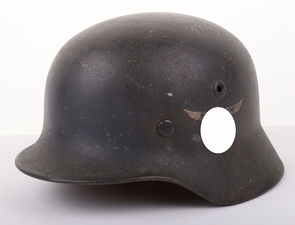 #245 – WWII GERMAN LUFTWAFFE SINGLE DECAL STEEL COMBAT HELMET