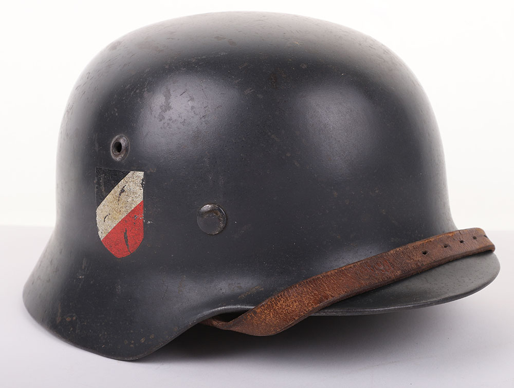 #246 – WWII GERMAN LUFTWAFFE DOUBLE DECAL STEEL COMBAT HELMET