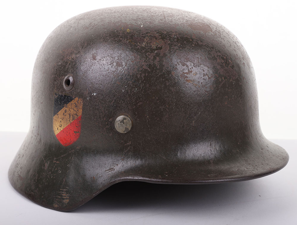 #247 – WWII GERMAN ARMY DOUBLE DECAL STEEL COMBAT HELMET