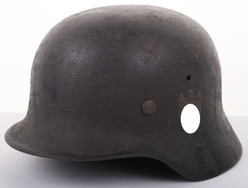 #249 – WWII GERMAN KRIEGSMARINE (NAVY) COASTAL ARTILLERY STEEL COMBAT HELMET