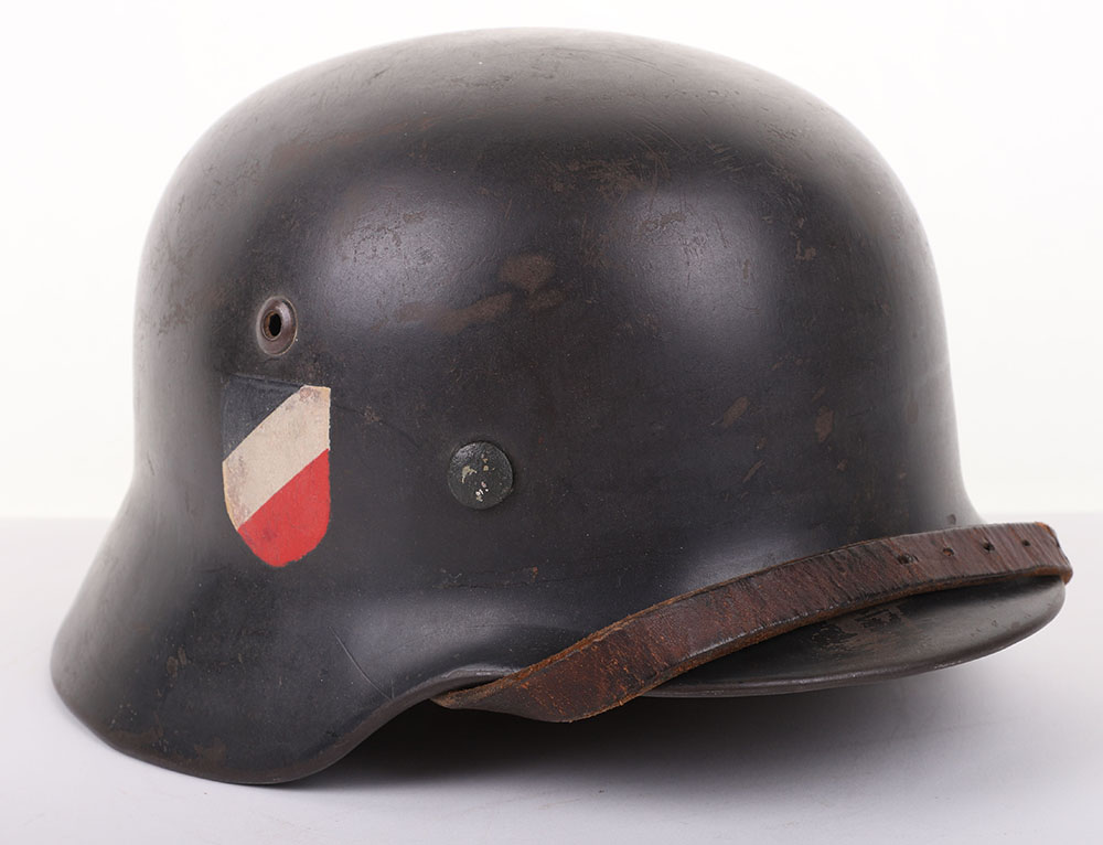 #252 – WWII GERMAN LUFTWAFFE DOUBLE DECAL STEEL COMBAT HELMET