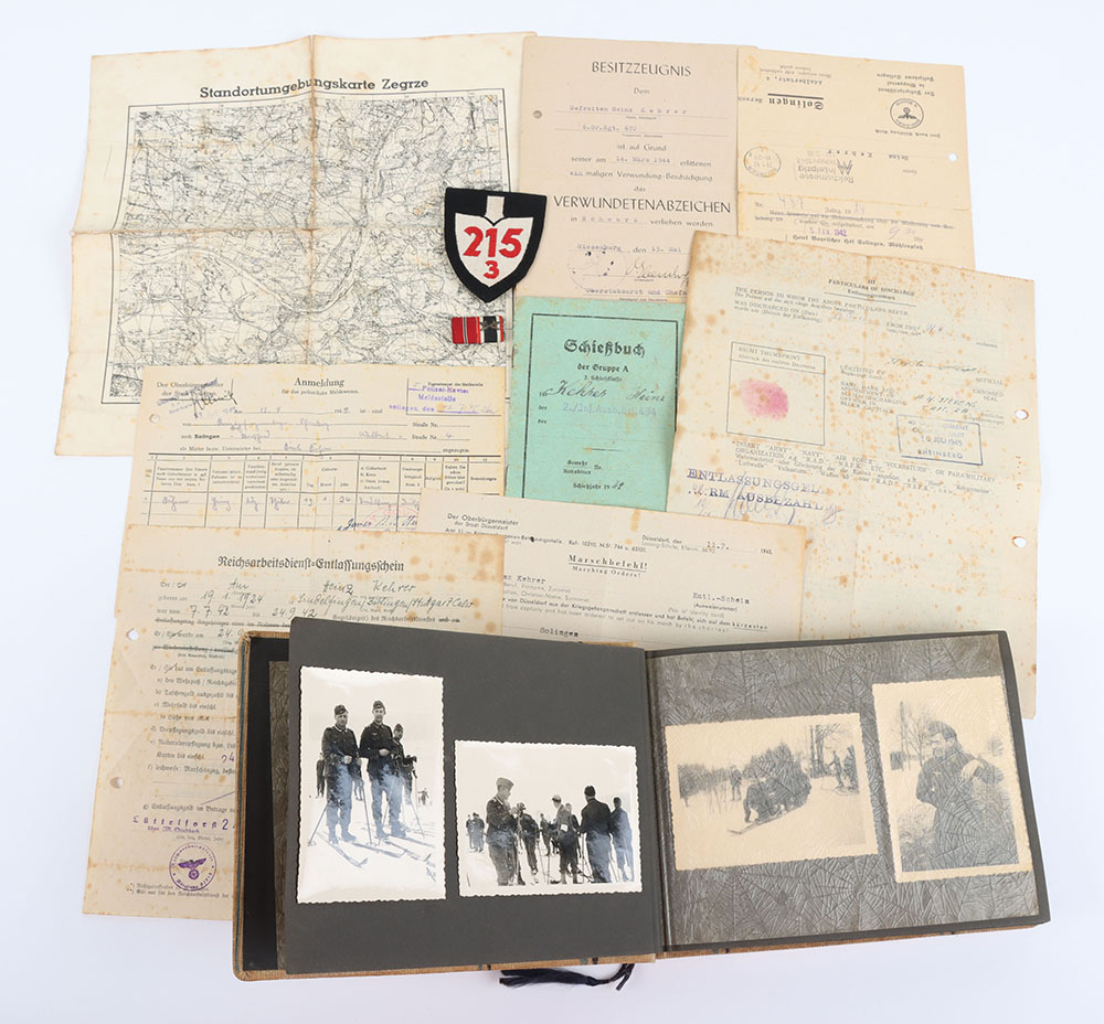 #265 – WW2 German Army Photograph Album and Paperwork Grouping of Heinz Kehrer 6th Battalion Grenadier Regiment Nr 670 and Reichsarbeitsdienst (R.A.D)