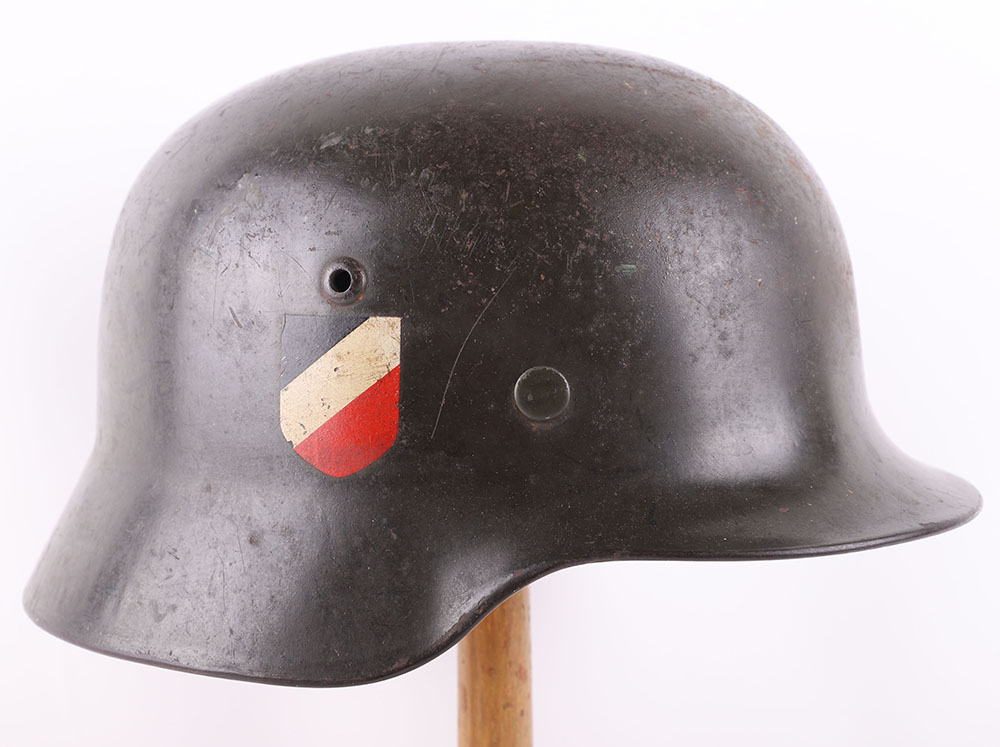 #271 – WWII GERMAN ARMY M-35 DOUBLE DECAL STEEL COMBAT HELMET