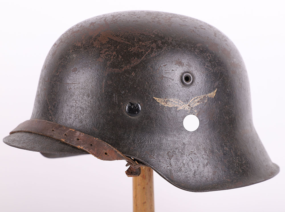 #282 – WWII GERMAN LUFTWAFFE M-42 STEEL COMBAT HELMET