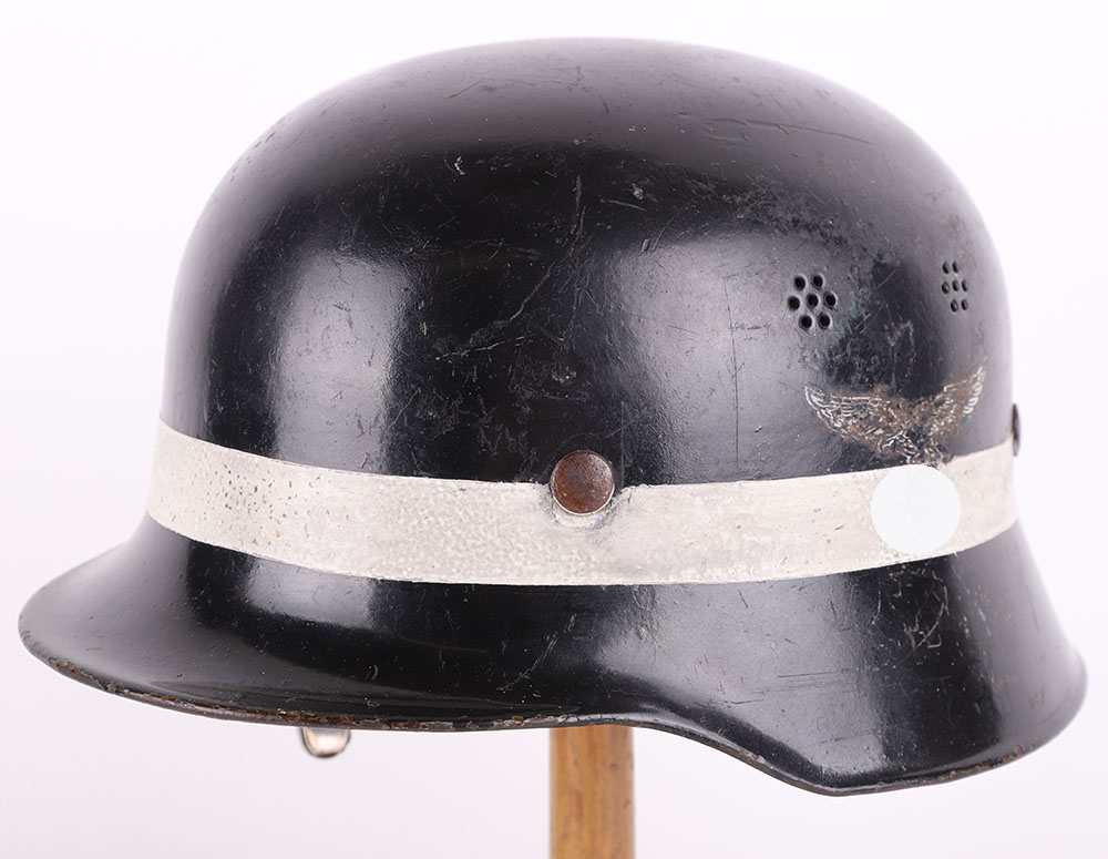 #283 – WWII GERMAN LUFTWAFFE AIRFIELD FIRE BRIGADE HELMET