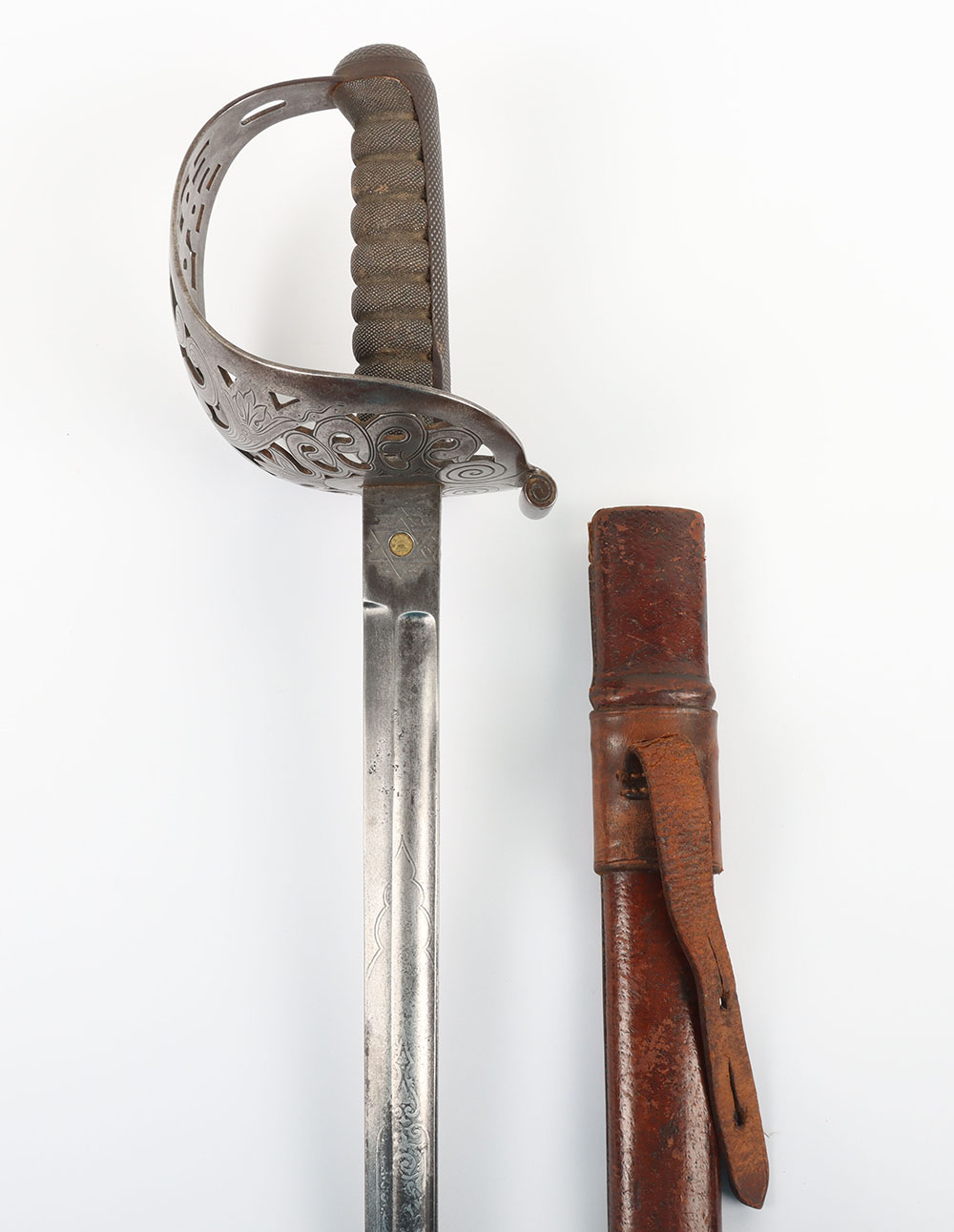 #317 – British Late Victorian Heavy Cavalry Officers Undress Sword by Hawkes & Co