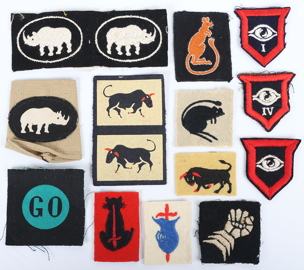 #67 – Grouping of British Armoured Division Cloth Formation Signs