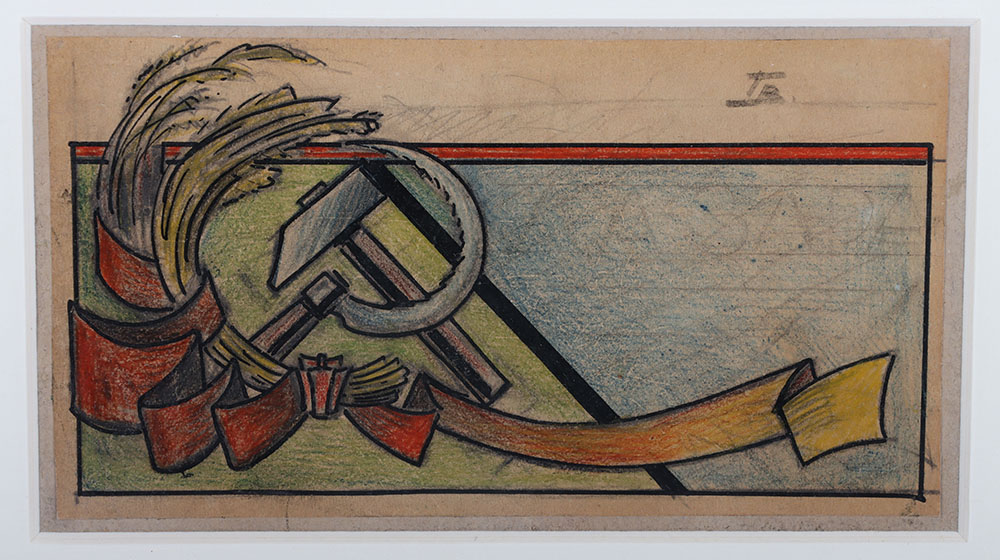 #97 – Coloured Pencil Illustration for Design of Soviet Russian Banner