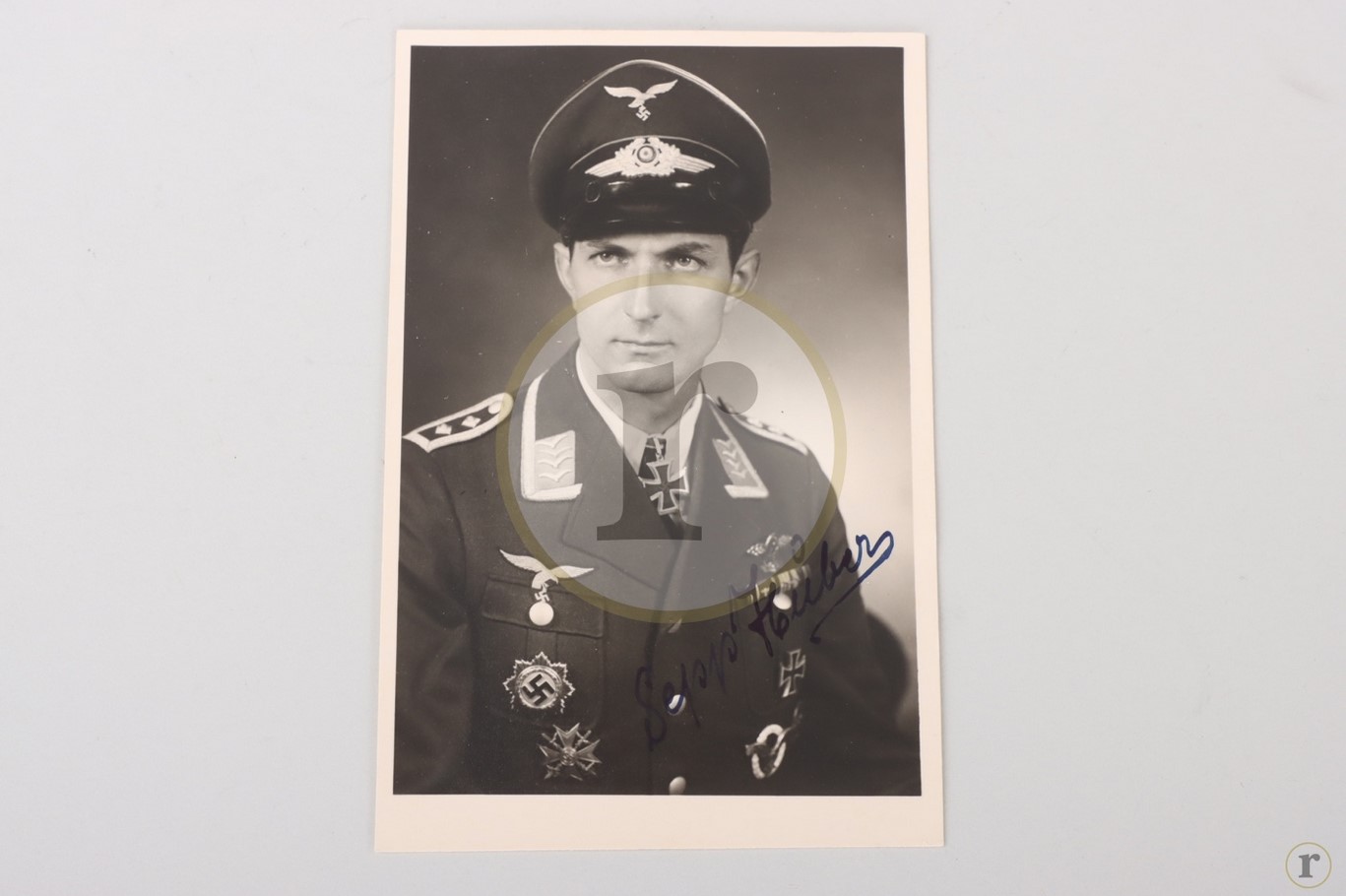 #70-0145 – Huber, Josef – signed Knight’s Cross winner portrait photo