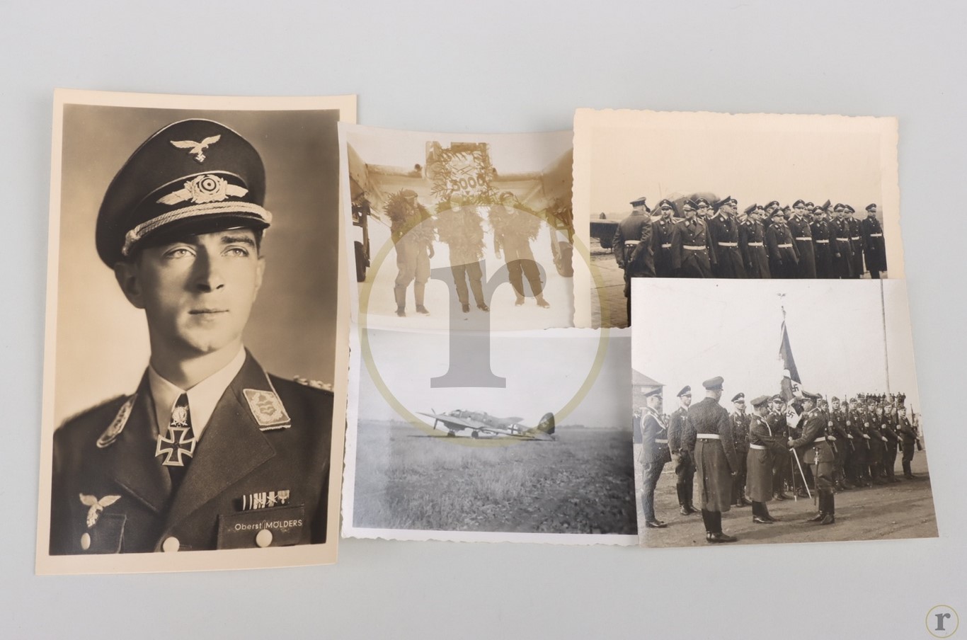 #70-0412 – Luftwaffe four photos and a portrait postcard of Oberst Mölders