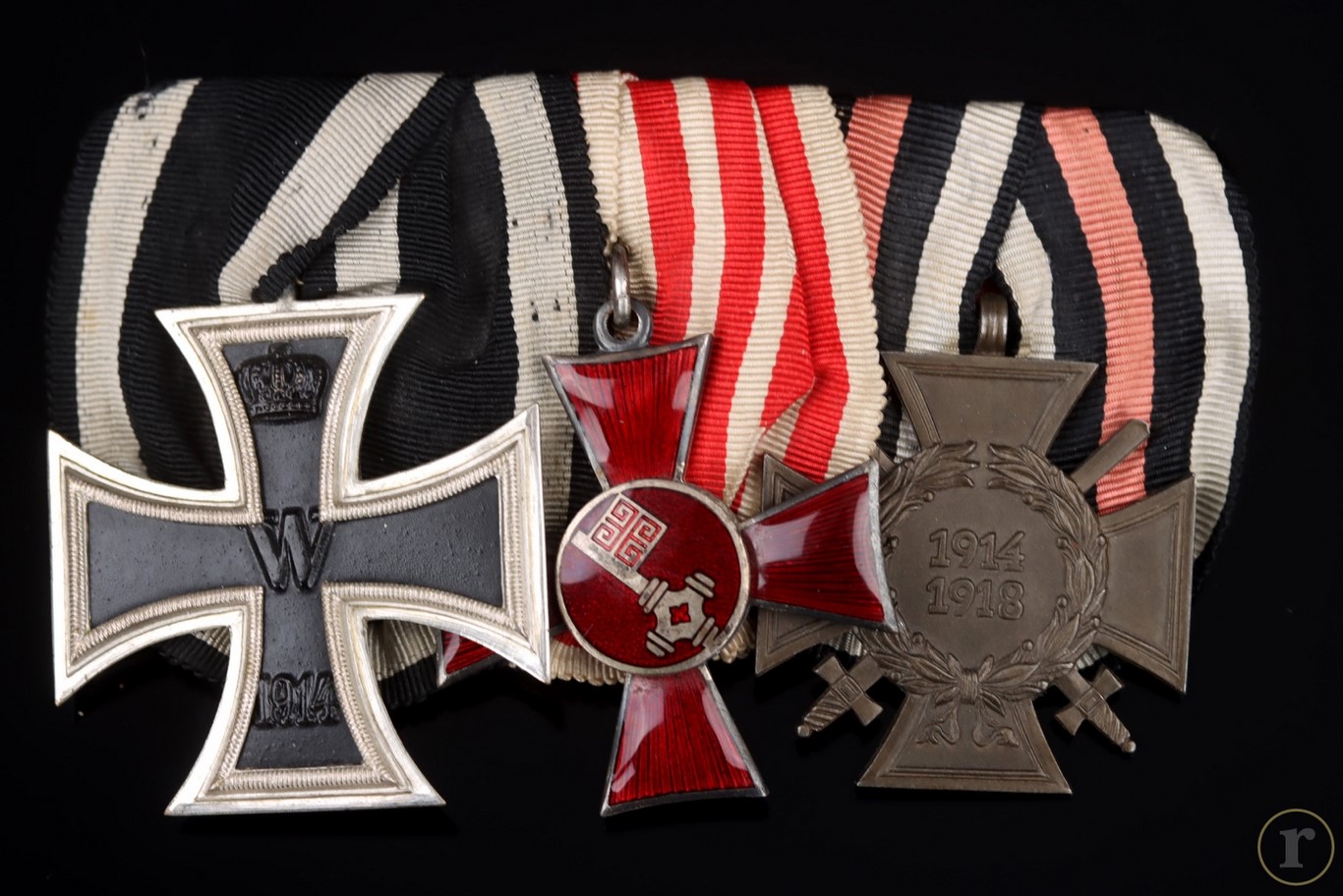 #71-1112 – Medal bar with 3 awards, Iron cross 2. class, hanseatic cross Bremen