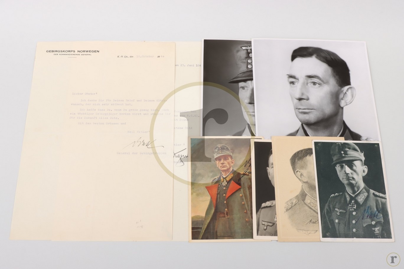 #70-0041 – Dietl, Eduard – several autographs, documents, photos