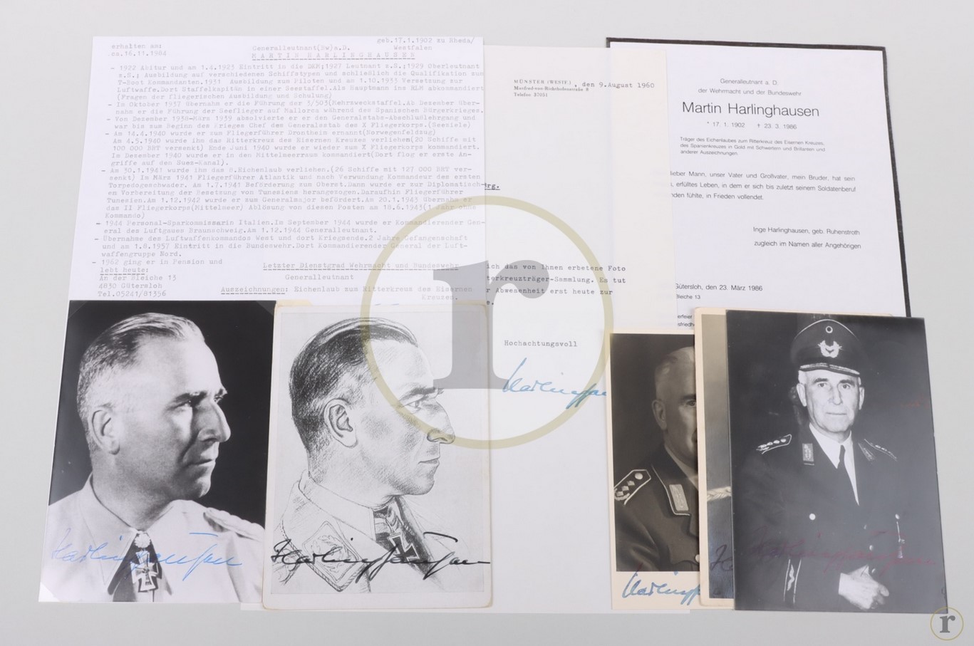 #70-0113 – Harlinghausen, Martin – documents, autographs and photos