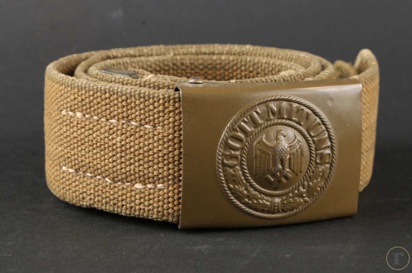 #0481 – Africa Corps buckle ‘Gott mit uns’ (EM/NCO) and woven belt