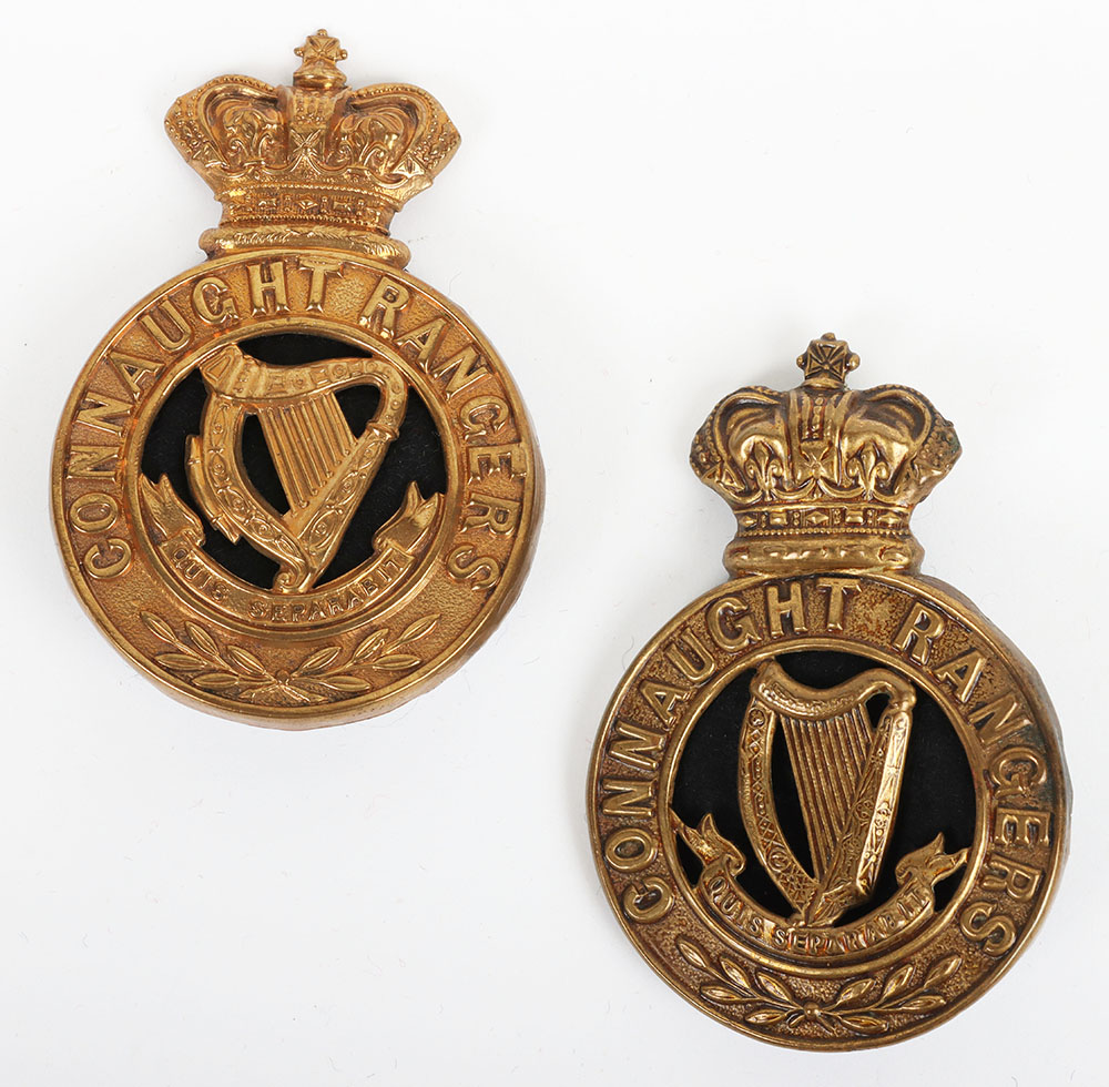 #168 – 2x Irish Connaught Rangers Glengarry Badges