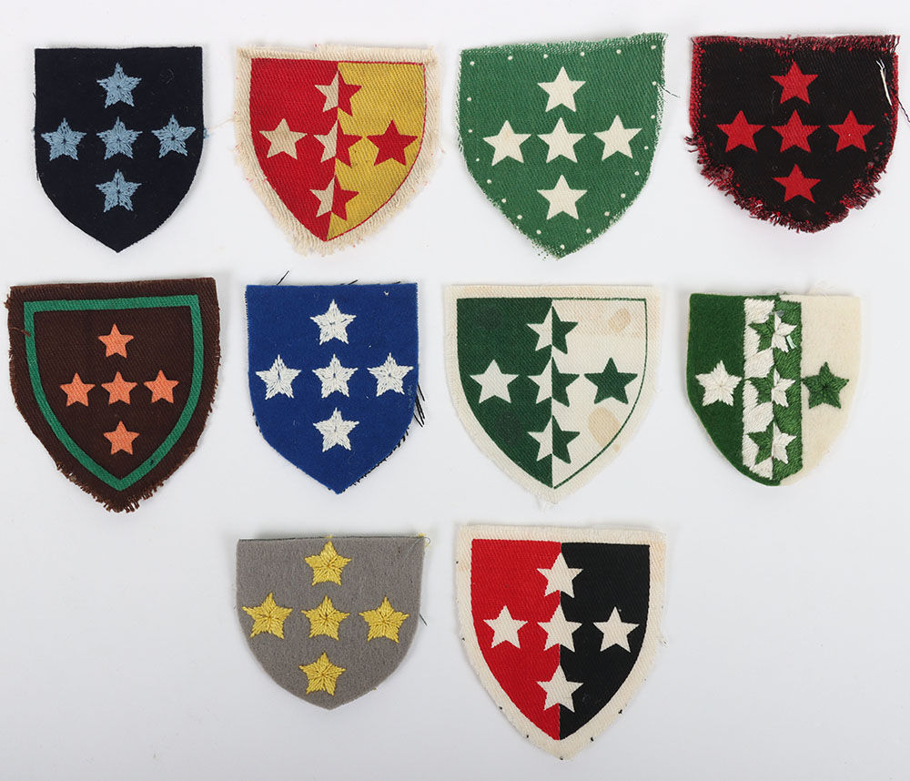 #183 – Grouping of WW2 British Southern Command Cloth Formation Signs