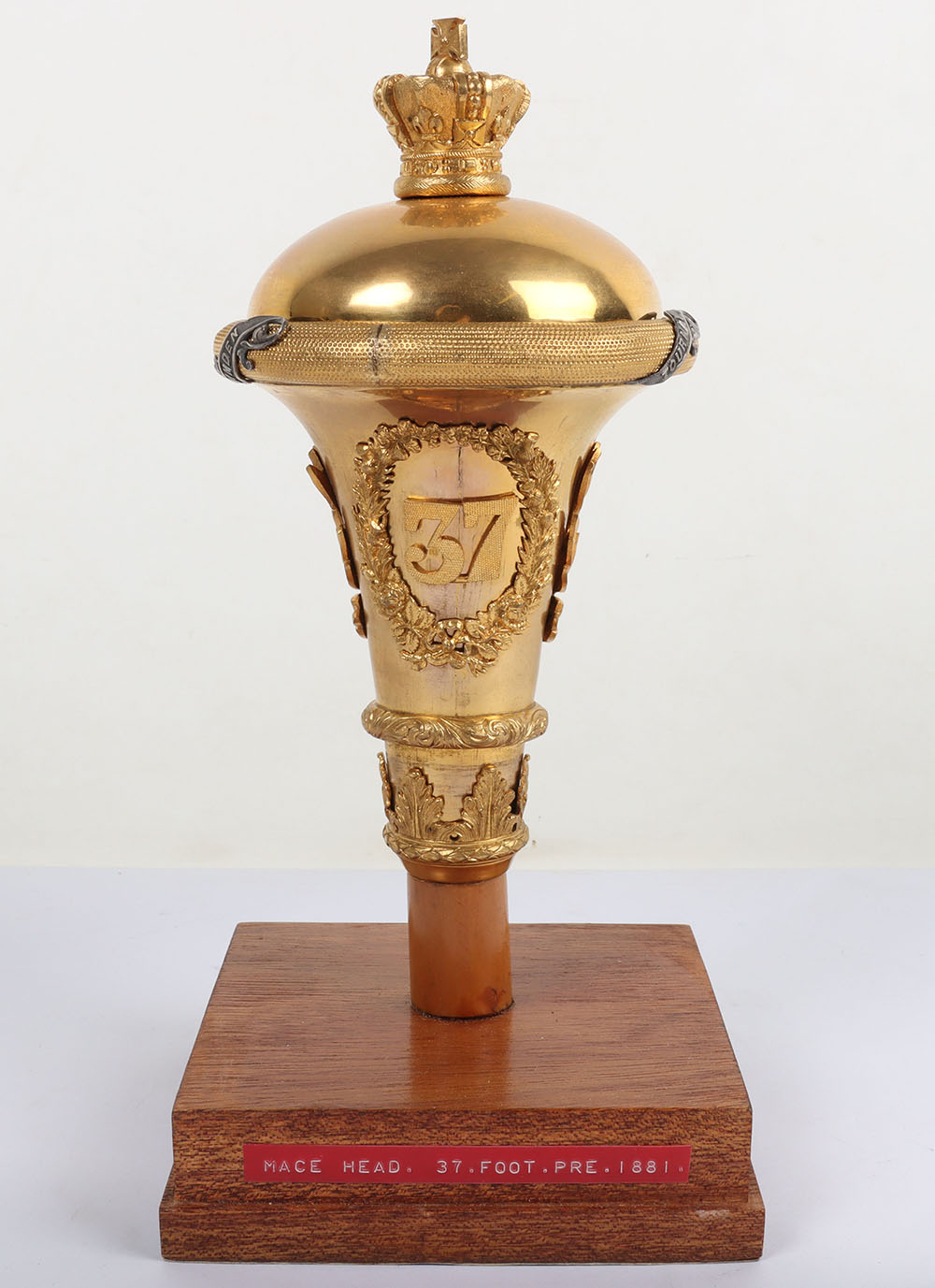 #331 – Fine Victorian 37th (North Hampshire) Regiment of Foot Regimental Drum Majors Mace Top