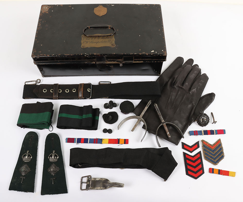 #339 – Accoutrements Tin of Lieutenant Colonel C V C Hobart, First Commanding Officer of the 8th Battalion (Princess Beatrice’s Isle of Wight Rifles) Hampshire Regiment Territorial Force