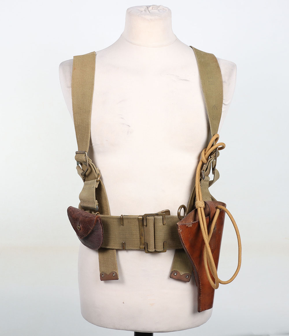 #345 – Rare WW1 British 08 Pattern Pistol Belt Set Equipment as worn by Members of the Tank Corps, Machine Gun Corps and Royal Flying Corps