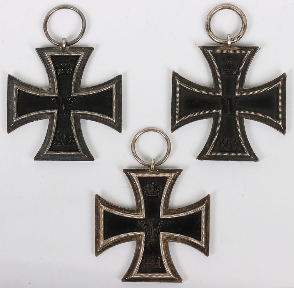 #371 – 3x Imperial German 1914 Iron Cross 2nd Class Medals