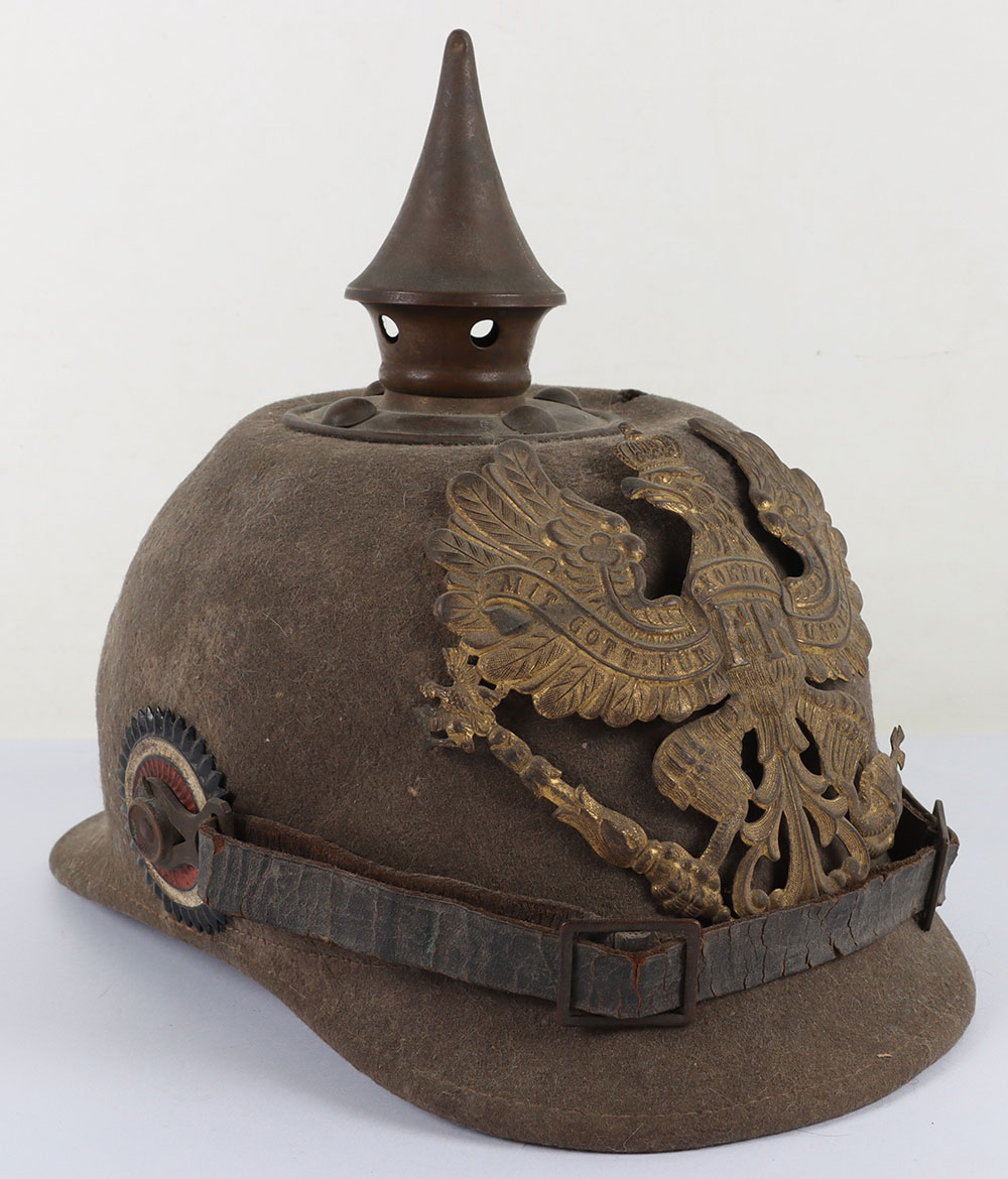 #397 – WW1 German Prussian Ersatz Felt Pickelhaube