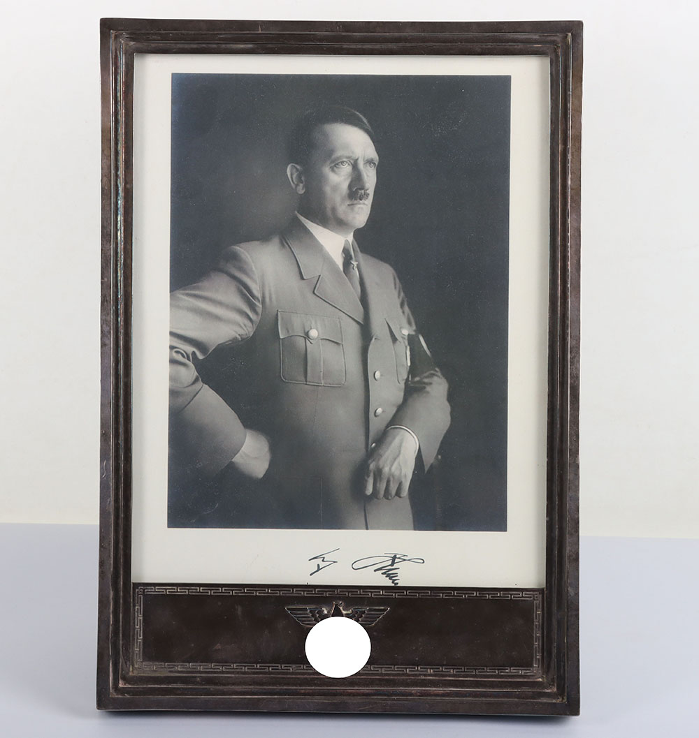 #404 – Extremely Rare Formal Adolf Hitler Presentation Silver Photograph Frame